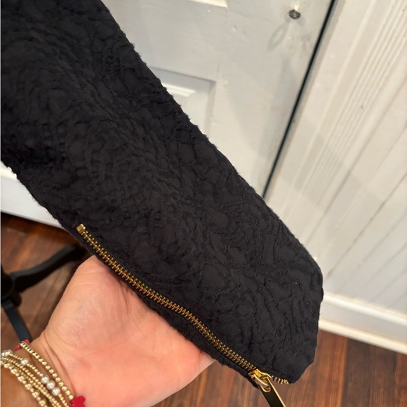 A701 ZARA RARE BLACK SCROLL JACQUARD EMBROIDERED PLEATED JACKET COAT BLAZER Sz L - Picture 5 of 10